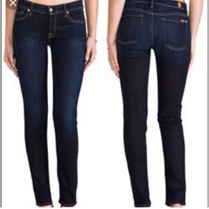 7 For All Mankind Slim Cigarette Dark Blue Jeans